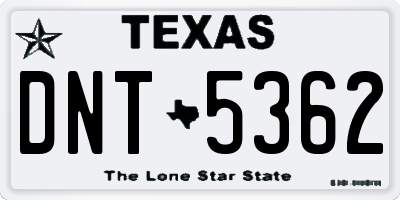 TX license plate DNT5362