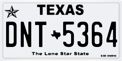 TX license plate DNT5364