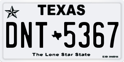 TX license plate DNT5367
