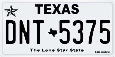 TX license plate DNT5375