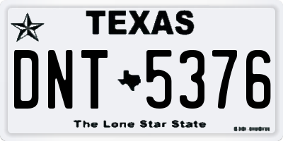 TX license plate DNT5376