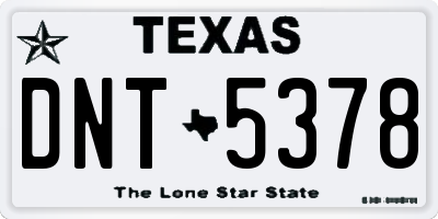 TX license plate DNT5378