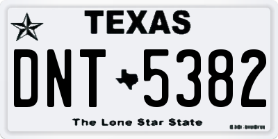 TX license plate DNT5382