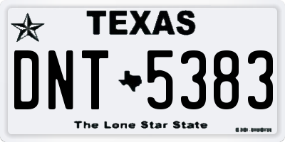 TX license plate DNT5383