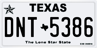 TX license plate DNT5386