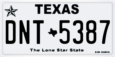 TX license plate DNT5387