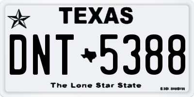 TX license plate DNT5388