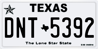 TX license plate DNT5392