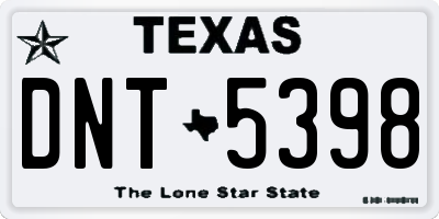 TX license plate DNT5398