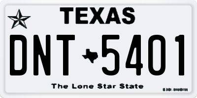 TX license plate DNT5401
