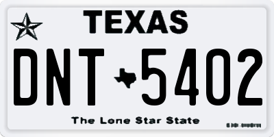 TX license plate DNT5402