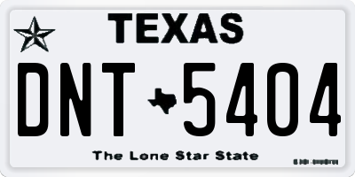 TX license plate DNT5404