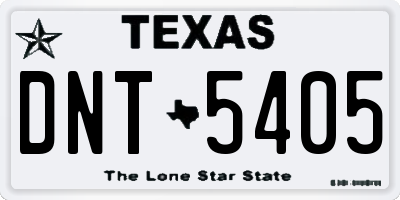 TX license plate DNT5405