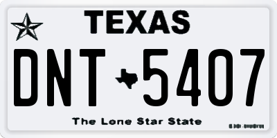 TX license plate DNT5407