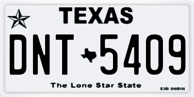 TX license plate DNT5409