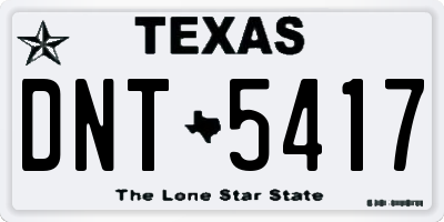 TX license plate DNT5417