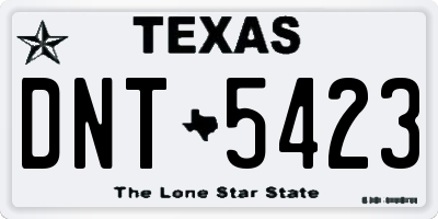 TX license plate DNT5423