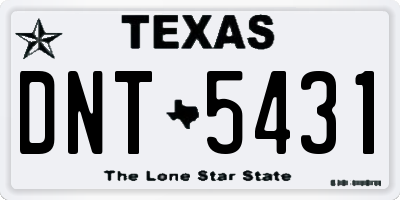 TX license plate DNT5431
