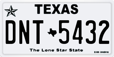 TX license plate DNT5432