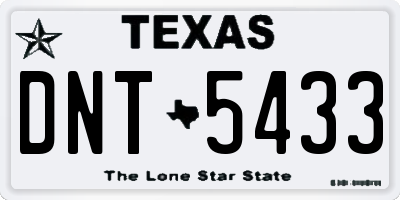 TX license plate DNT5433