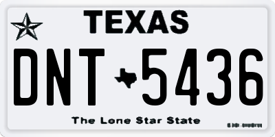 TX license plate DNT5436
