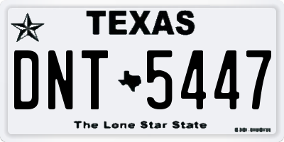 TX license plate DNT5447