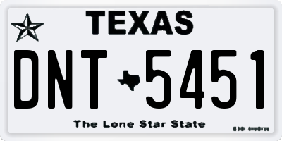 TX license plate DNT5451