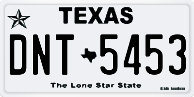 TX license plate DNT5453