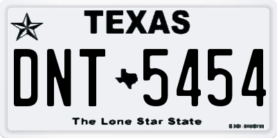 TX license plate DNT5454
