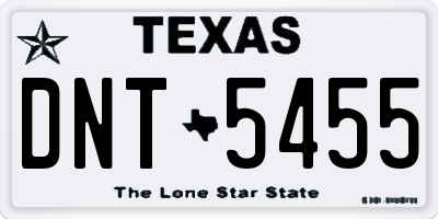TX license plate DNT5455