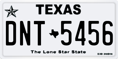 TX license plate DNT5456