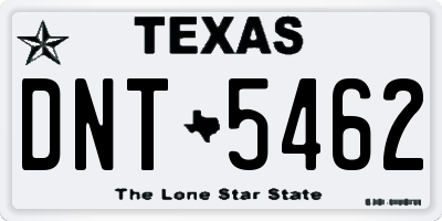 TX license plate DNT5462