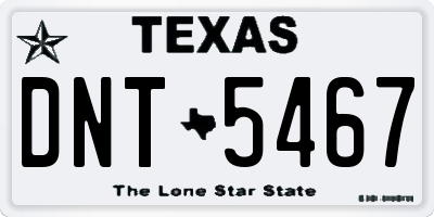 TX license plate DNT5467