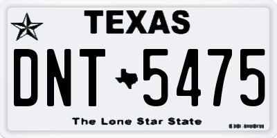 TX license plate DNT5475