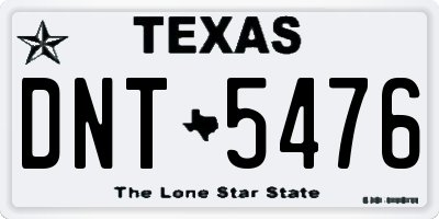 TX license plate DNT5476