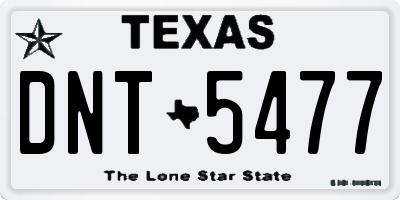 TX license plate DNT5477