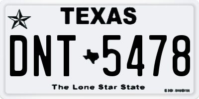 TX license plate DNT5478