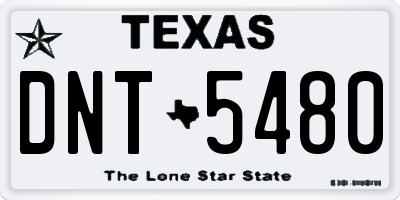 TX license plate DNT5480