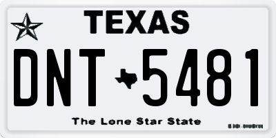 TX license plate DNT5481
