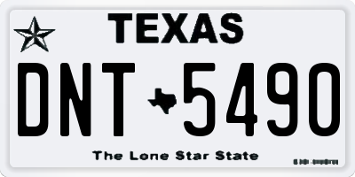 TX license plate DNT5490