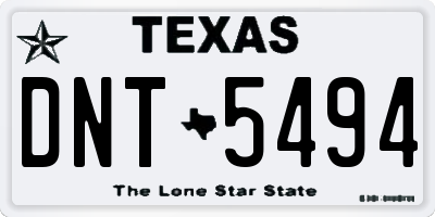 TX license plate DNT5494