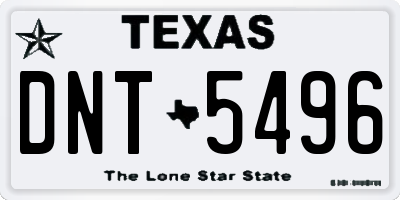 TX license plate DNT5496
