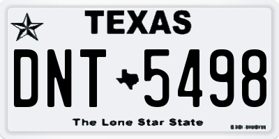TX license plate DNT5498
