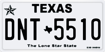 TX license plate DNT5510