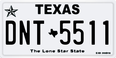 TX license plate DNT5511