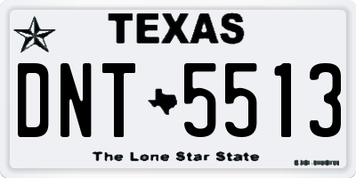 TX license plate DNT5513