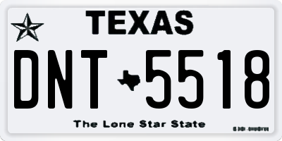 TX license plate DNT5518