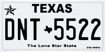 TX license plate DNT5522