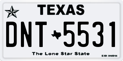 TX license plate DNT5531