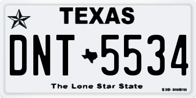 TX license plate DNT5534